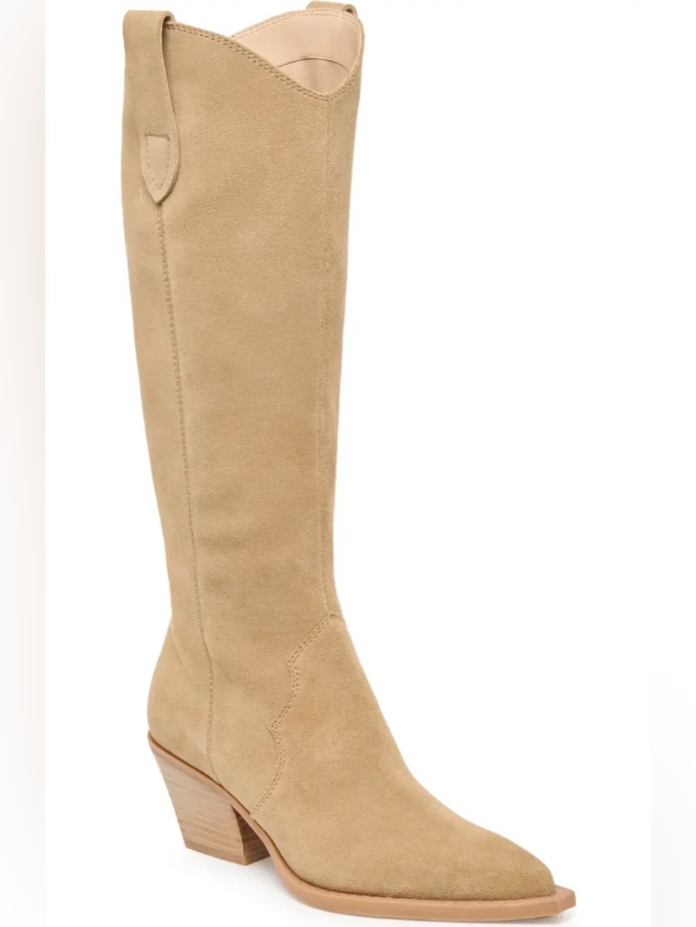 Dolce Vita Regy Western Wide Calf Boot in Black Suede